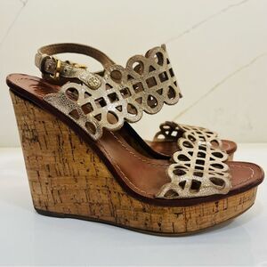 Tory Burch Gold Wedge Sandals